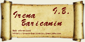 Irena Baričanin vizit kartica